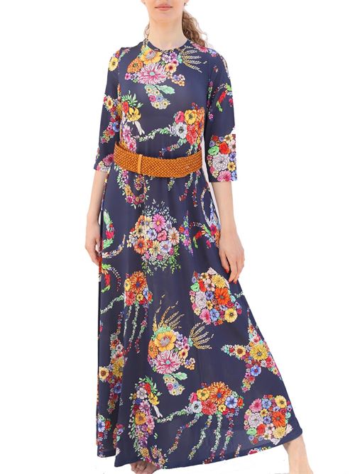 Vestito in jersey blu Laboratorio Capri | TRAGARADRESSFIORIPESCIBLU